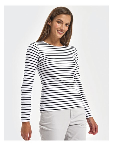 ASQ-AQ071-Womens Marinière Coastal Long Sleeve Tee 2
